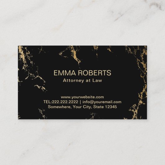 Advocaat Trendy Gold Turquoise Marble Visitekaartje (Achterkant)