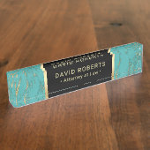 Advocaat van advocaat bij wet Trendy Turquoise Mar Naambordje (Zijkant)