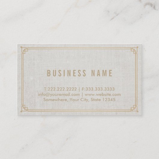 Advocaat van advocaat Classy Linen Elegant Visitekaartje (Achterkant)