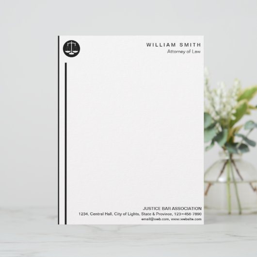 Advocaat van advocaat - generaal bij wet Black Sca Briefhoofd (Staand voorkant)