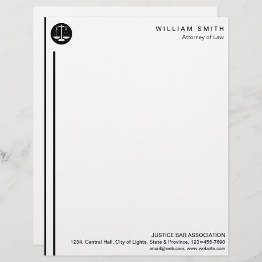 Advocaat van advocaat - generaal bij wet Black Sca Briefhoofd (Voorkant / Achterkant)