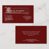 Advocaat van advocaat-generaal burgundy visitekaartje (Voorkant / Achterkant)