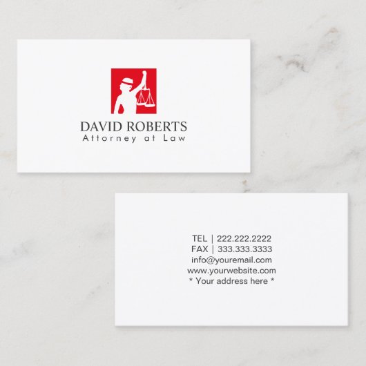 Advocaat van advocaat-generaal Modern Red Lady Log Visitekaartje (Voorkant / Achterkant)