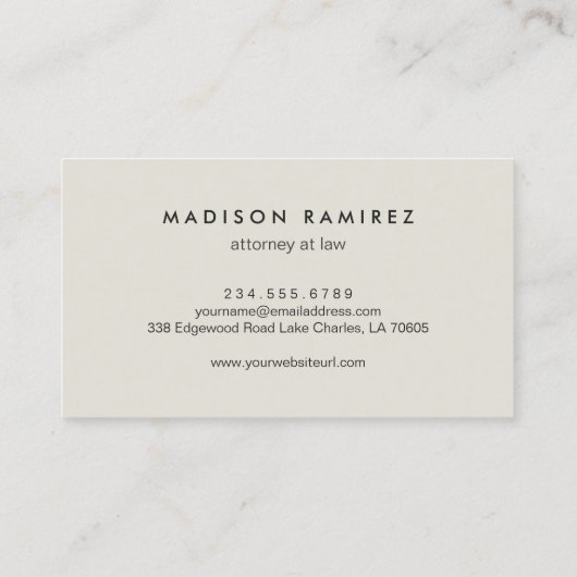 Advocaat van advocaten Modern Monogram Logo Visitekaartje (Achterkant)