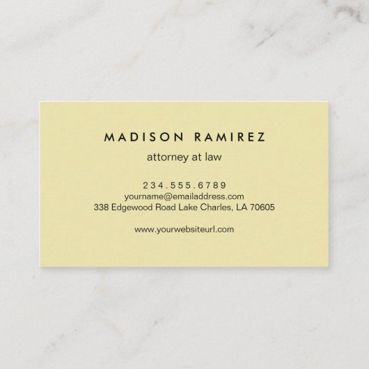 Advocaat van advocaten Modern Monogram Logo Visitekaartje (Achterkant)