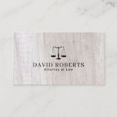 Advocaat van de advocatuur: Classy White Wood Visitekaartje (Voorkant)