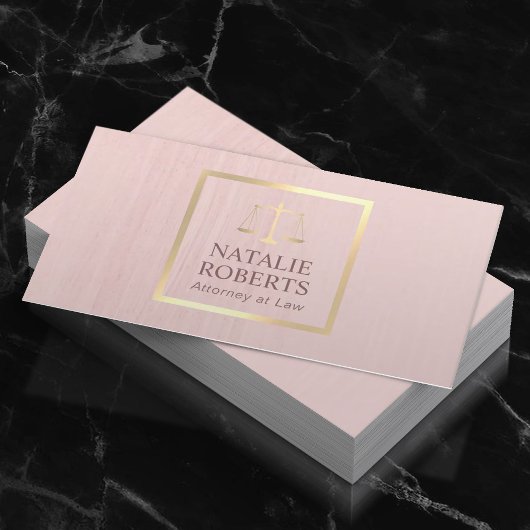 Advocaat van de advocatuur Gold Scale Blush Pink Visitekaartje