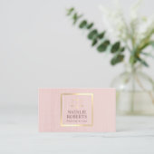 Advocaat van de advocatuur Gold Scale Blush Pink Visitekaartje (Staand voorkant)