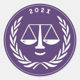 Advocaat van de rechtenfaculteit Afstuderen Ronde Sticker
