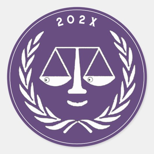 Advocaat van de rechtenfaculteit Afstuderen Ronde Sticker (Voorkant)