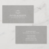 Advocaat van Justitie Classy Linen Visitekaartje (Voorkant / Achterkant)