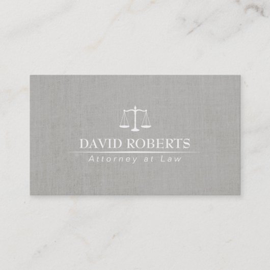 Advocaat van Justitie Classy Linen Visitekaartje (Voorkant)