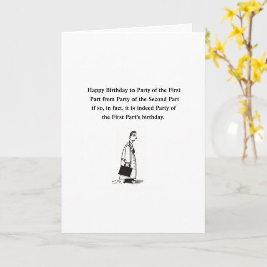 Advocaat Verjaardagskaart Kaart (Gele Bloem)