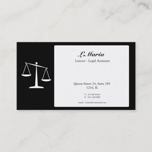 Advocaat Visitekaartje (Voorkant)