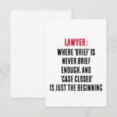 Advocaat Waar 'kort' nooit kort genoeg is, en 'c Bedankkaart (Voorkant / Achterkant)