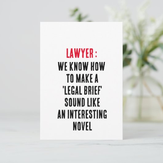 Advocaat We weten hoe we een 'legal brief' kunnen  Bedankkaart (Staand voorkant)