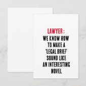 Advocaat We weten hoe we een 'legal brief' kunnen  Bedankkaart (Voorkant / Achterkant)