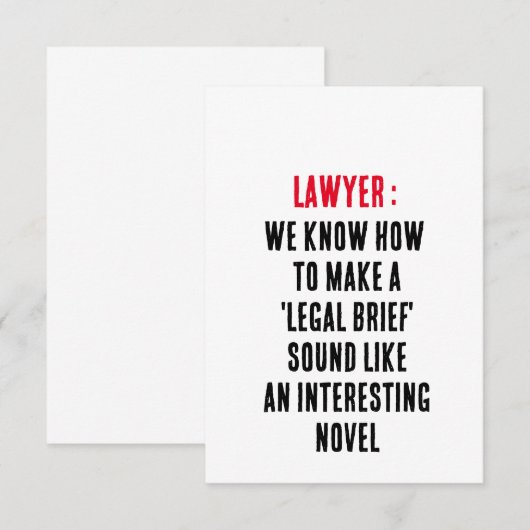 Advocaat We weten hoe we een 'legal brief' kunnen  Bedankkaart (Voorkant / Achterkant)