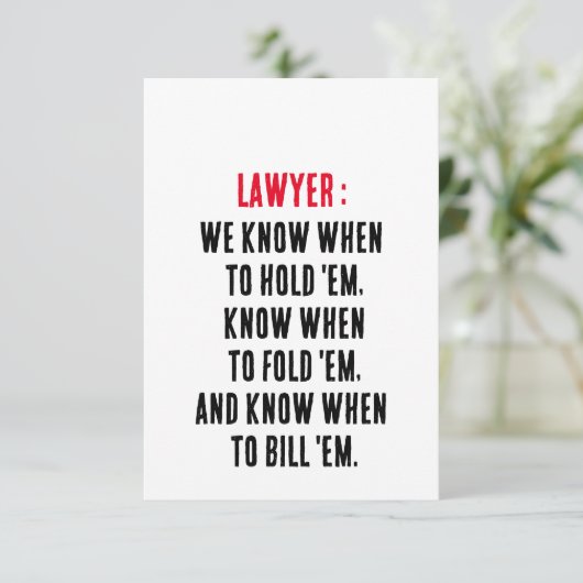 Advocaat We weten wanneer ze vast te houden, weten Bedankkaart (Staand voorkant)