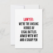 Advocaat We zijn de onbezongen helden van juridisc Bedankkaart (Voorkant)