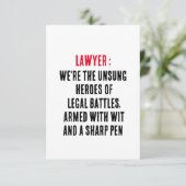 Advocaat We zijn de onbezongen helden van juridisc Bedankkaart (Staand voorkant)