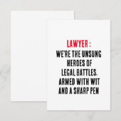 Advocaat We zijn de onbezongen helden van juridisc Bedankkaart (Voorkant / Achterkant)