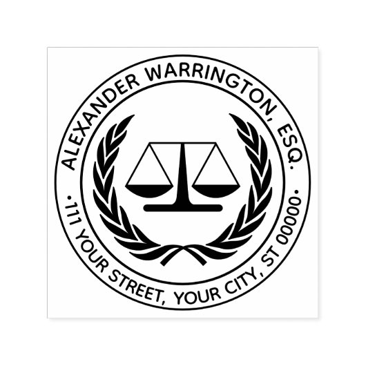 Advocaat Weegschalen van de Rechtvaardigheid #4 We Zelfinktende Stempel (Design)