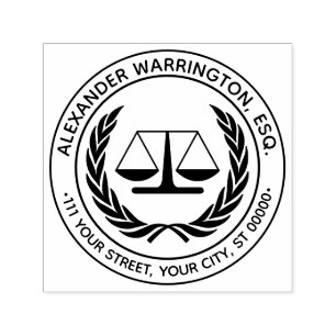 Advocaat Weegschalen van Gerechtigheid 4S Wet Juri Zelfinktende Stempel