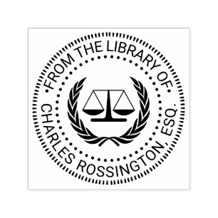 Advocaat Weegschalen van Justitie Zegel #4 Bibliot Zelfinktende Stempel