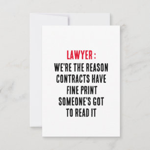 Advocaat Wij zijn de reden dat contracten een klei Bedankkaart
