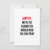 Advocaat Wij zijn de reden dat je de boete moet le Bedankkaart (Voorkant)