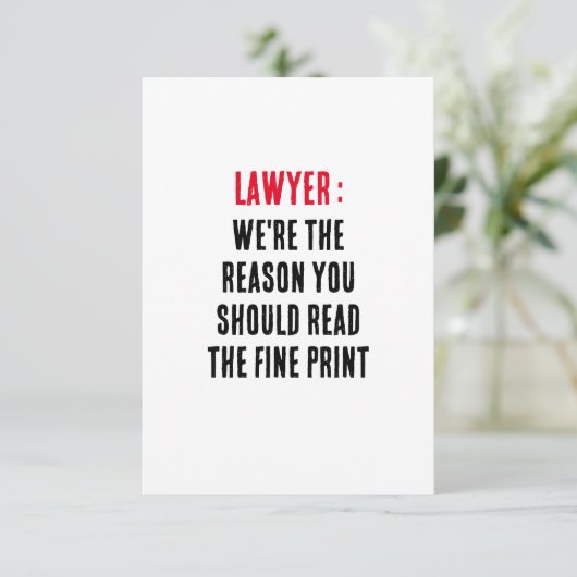 Advocaat Wij zijn de reden dat je de boete moet le Bedankkaart (Staand voorkant)