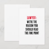 Advocaat Wij zijn de reden dat je de boete moet le Bedankkaart (Voorkant / Achterkant)