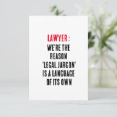 Advocaat Wij zijn de reden dat 'juridisch jargon'  Bedankkaart (Staand voorkant)