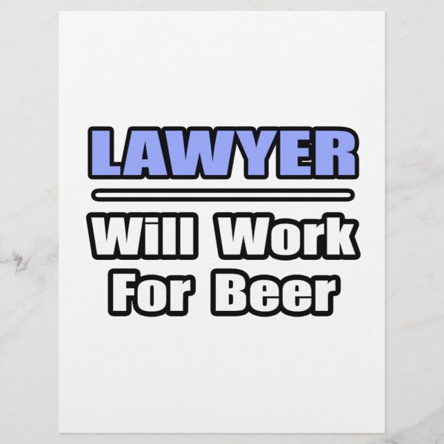 Advocaat... zal werken voor bier (Voorkant)