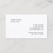 Advocaat: zwart en wit visitekaartje (Achterkant)