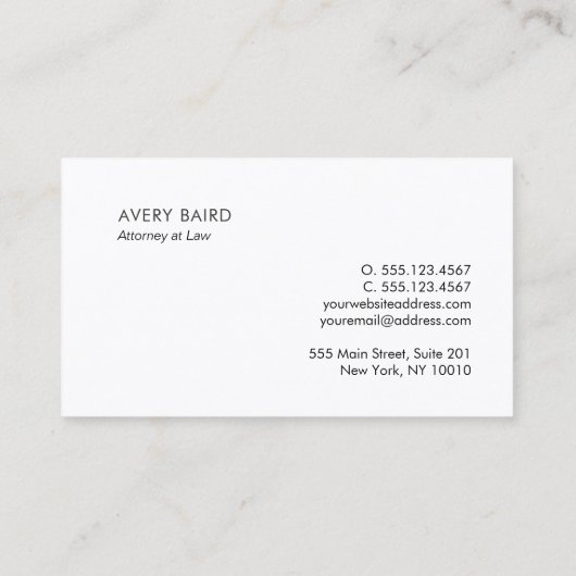 Advocaat: zwart en wit visitekaartje