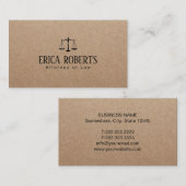 Advocaat Zwarte Schaal Logo Rustic Kraft Visitekaartje (Voorkant / Achterkant)