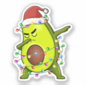Advocado dab dabbin favoriete kerstverlichting sticker (Voorkant)