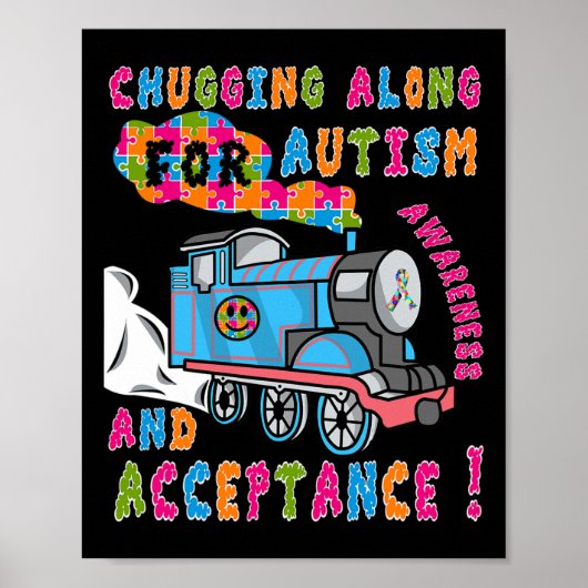 Advocate Acceptatietrain Puzzle Cool Autism Aware Poster (Voorkant)