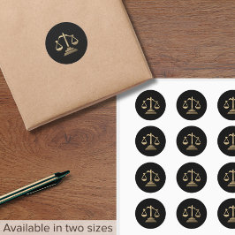 Advocate advocatenkantoor Schalen van Justitie Ronde Sticker