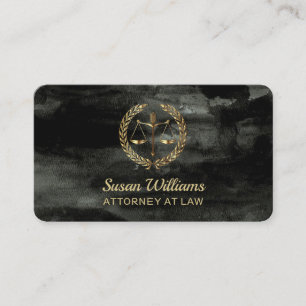 Advocate aquarel black and gold visitekaartje