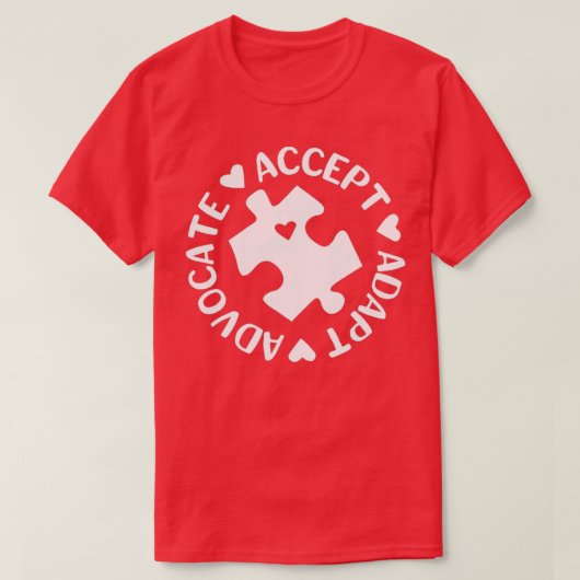 Advocate Autism Awareness 2 accepteren T-shirt (Design voorkant)