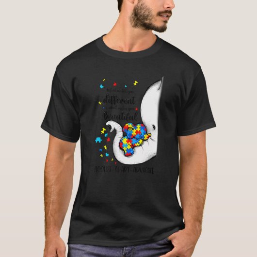 Advocate Autism Awareness Elephant Au accepteren T-shirt (Voorkant)