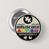 Advocate Autism Awareness Ronde Button 5,7 Cm (Voorkant /achterkant)
