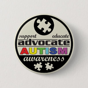 Advocate Autism Awareness Ronde Button 5,7 Cm