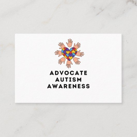 Advocate Autism awareness Visitekaartje (Voorkant)