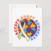 Advocate-autisme bewustmaking World Ribbo accepter Briefkaart (Voorkant / Achterkant)
