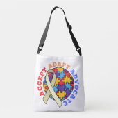 Advocate-autisme bewustmaking World Ribbo accepter Crossbody Tas (Achterkant)