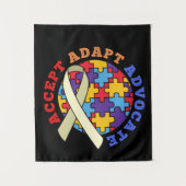 Advocate-autisme bewustmaking World Ribbo accepter Wandkleed (Voorkant)